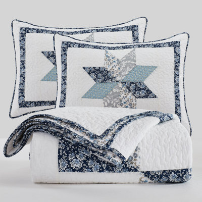 Washed Cotton Patchwork Quilted Bedding for Farmhouse Cottage Bedroom