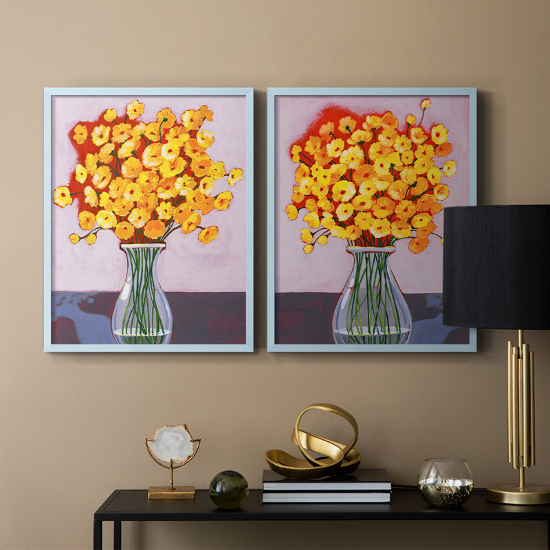 «Daisy Bouquet I», reproduction encadrée de qualité supérieure - prête à être accrochée - aucun clou requis - aucun clou requis