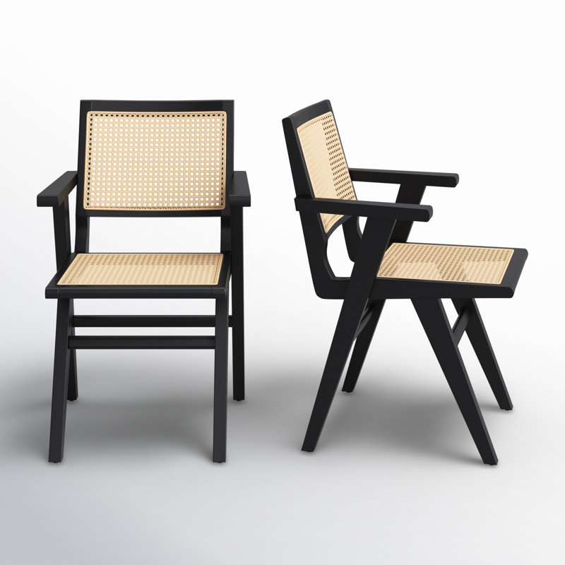 Atticus 18.10'' H Ash Armchair, Black