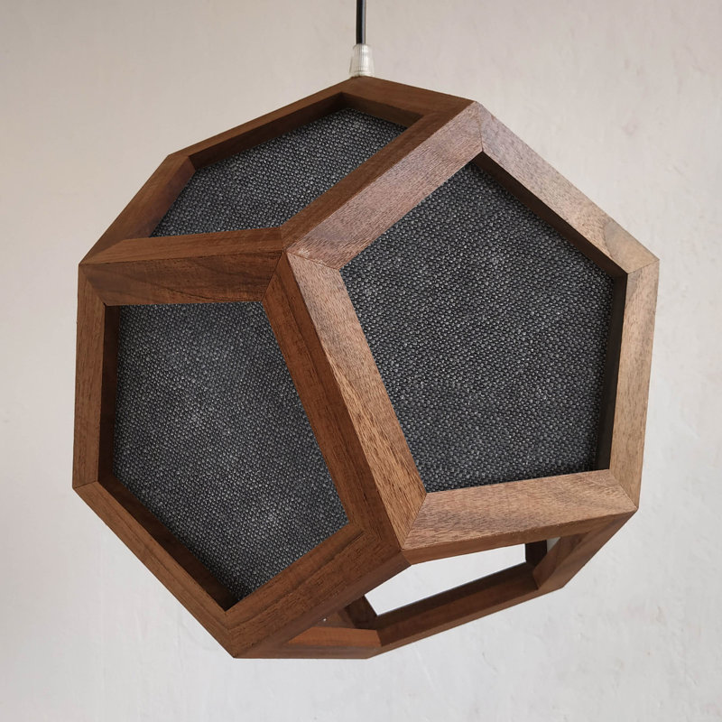 Belfiore 1 - Light Oil Geometric Pendant, Dark Oak/Grey