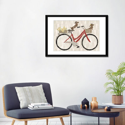 Doxie Ride Red Bike by Sue Schlabach - Wrapped Canvas Graphic Art