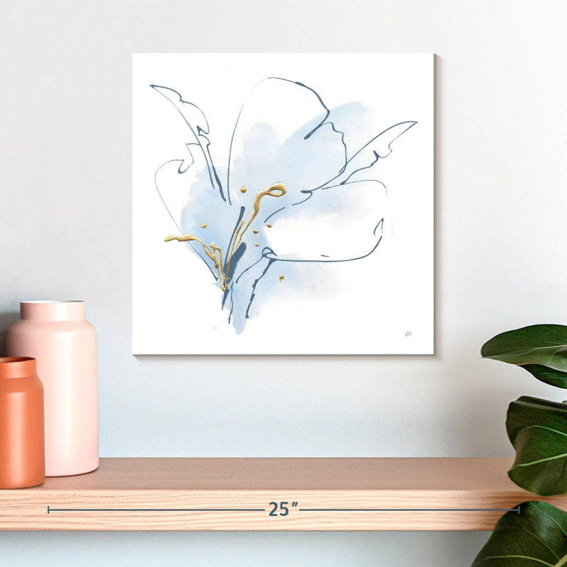 Blue And Gold Floral I