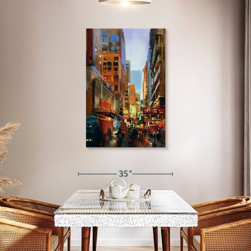 Sireci Bustling Street, 45" H x 30" W