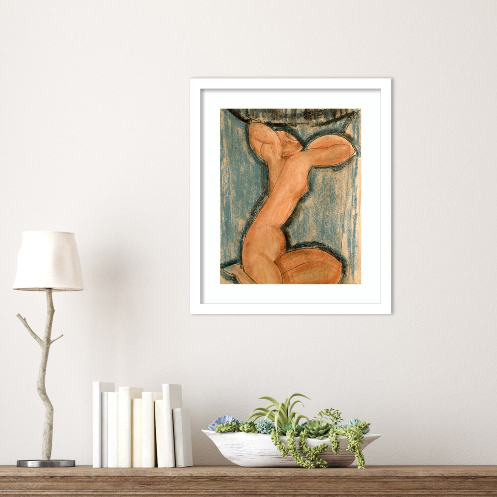 Oakden "Caryatid" Print, White, 17" H x 15" W