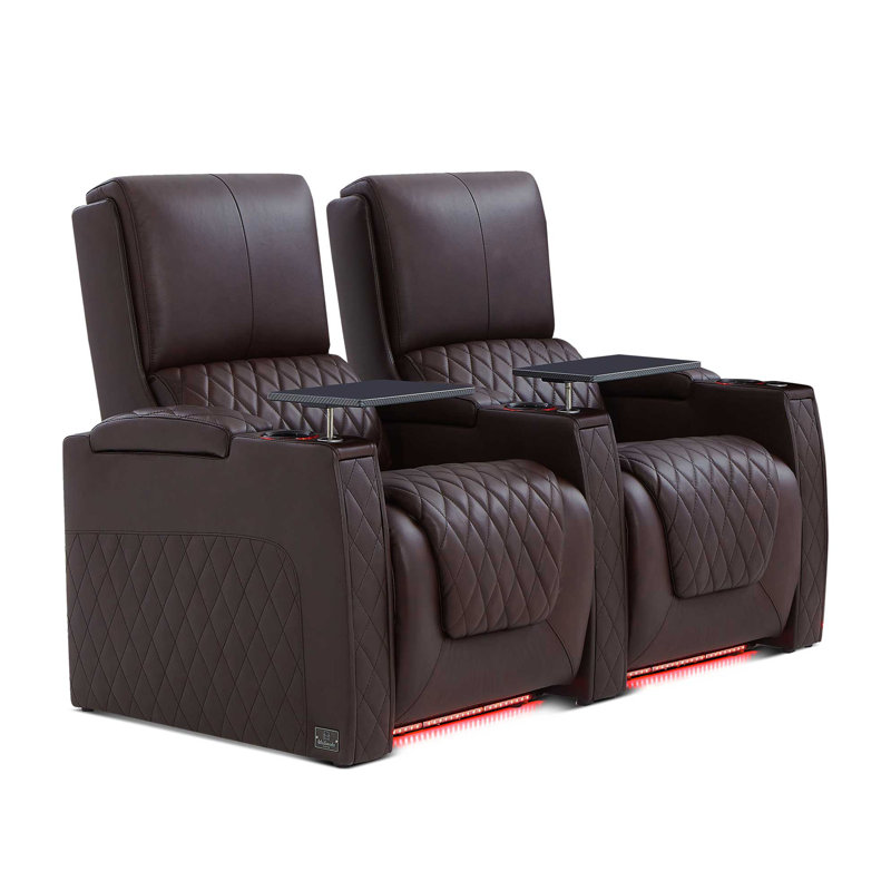 Canapé inclinable électrique Haiylee , Brown Genuine Leather