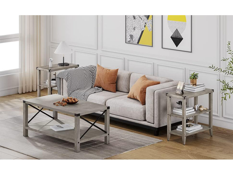 59.94cm W Solid + Manufactured Wood Bedside Table