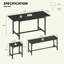 Ensemble de table de salle à manger extensible pour 4-8, grande table de cuisine extensible de 63 po avec 2 bancs et 2 tabourets, plateau en bois moderne et structure en métal, peu encombrant, facile à assembler, noir.-129768551-129768550