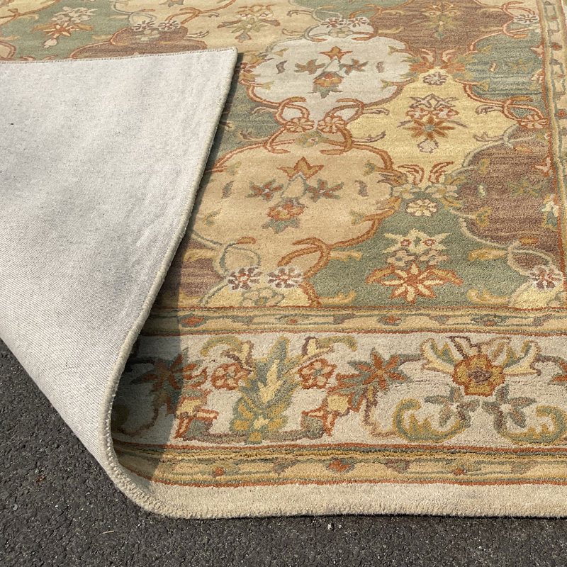 Tapis doré / bleu, 7'3" x 9'3"