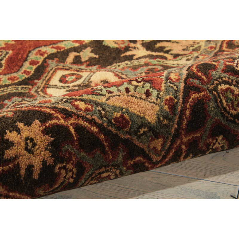 Bassham Wool Oriental Indoor Rug, Round 8'
