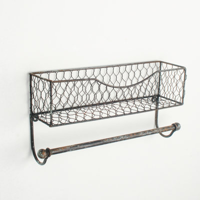 Cheer Metal Accent Shelf with Towel Bar