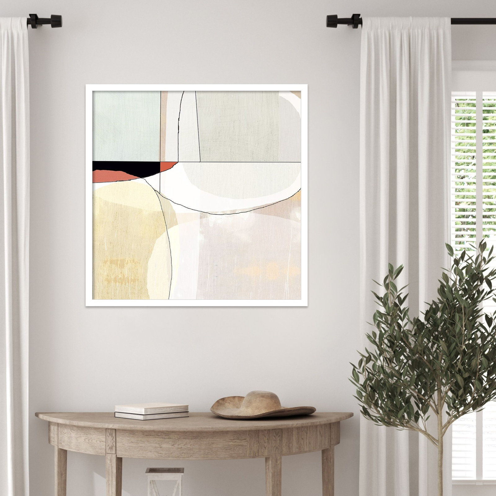 Flagler "Beholder III" Print by Sisa Jasper, 25" H x 25" W, White
