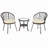 Outdoor Leisure Set, 2 Rattan Single Chairs With A Glass Round Table, Suited For Patios, Balconies, And Courtyards-448283476-448283479