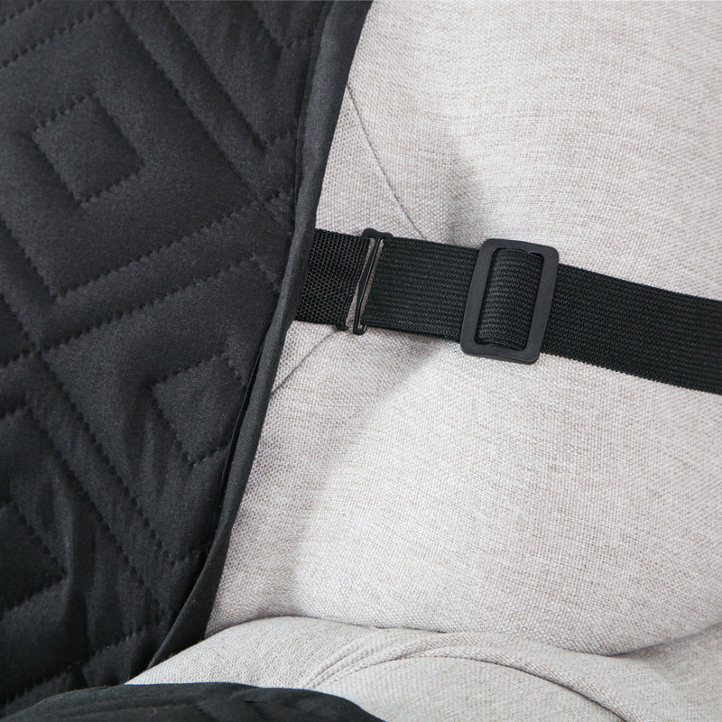 Waterproof Reversible Sofa Cover Quilted Anti-Slip Couch Protector with Adjustable Strap, Black/Dark Grey