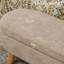 Banc rembourré 43,3 po en molleton beige, avec des pieds en bois et un vestibule polyvalent avec rangement