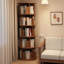 Bibliothèque rotative à 5 niveaux, bibliothèque rotative à 360 °, peu encombrante, petite bibliothèque rotative pour chambre à coucher, salon, maison, bureau, noyer