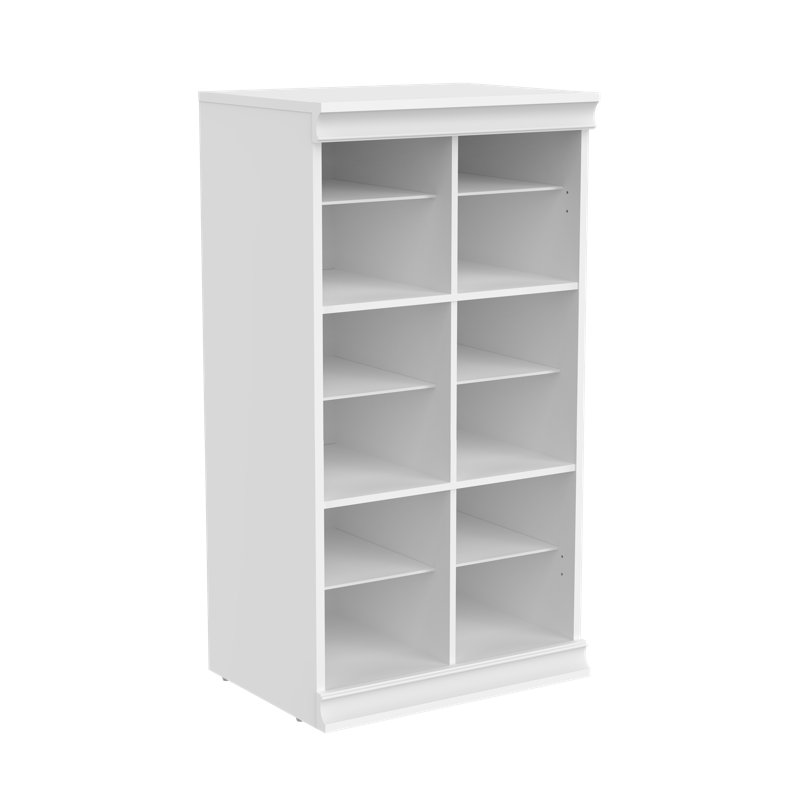 Modular Storage 21.38" W 12-Shelf Divided Unit, White