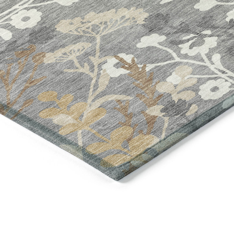 Machine Washable Indoor/Outdoor Skiljo ACN2334 Floral Rug, Rectangle 10' x 14'