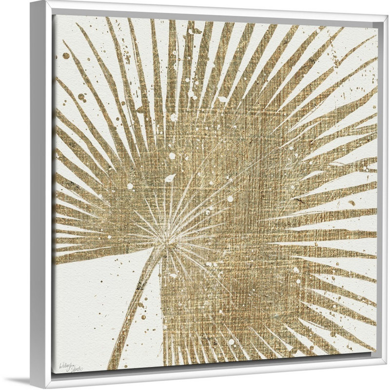Toile dorée II, art mural, H 22 po x l 22 po, Toile avec cadre blanc