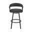 Tabouret pivotant en similicuir Robinett avec base et accoudoirs en métal-349604303-349604298-351080180