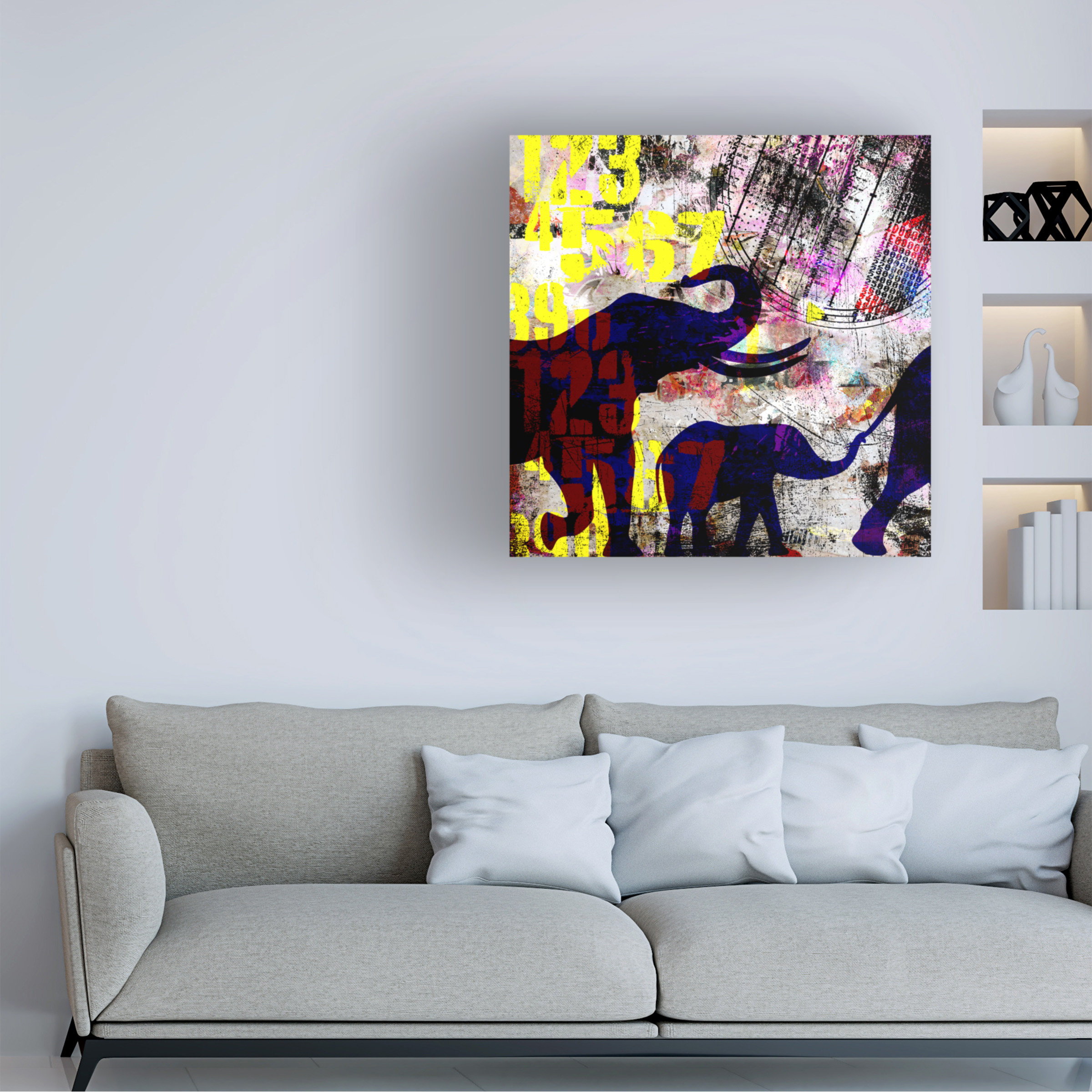 Trinx Lightboxjournal ''Painted Elephant 1 Grunge'' Canvas Art ...