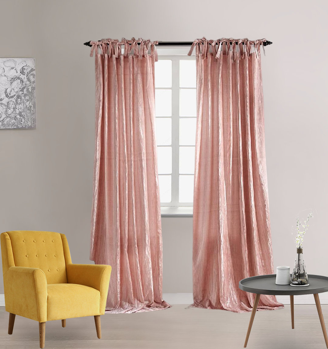 Frifoho Laceup Pressed Velvet Curtains, Rustic and Chic Living Room or