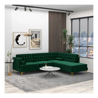 Brooke Burnt Sectional Sofa Right Facing