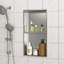 Niche double 13 po x 25 po en acier inoxydable, nickel brossé-1490376854