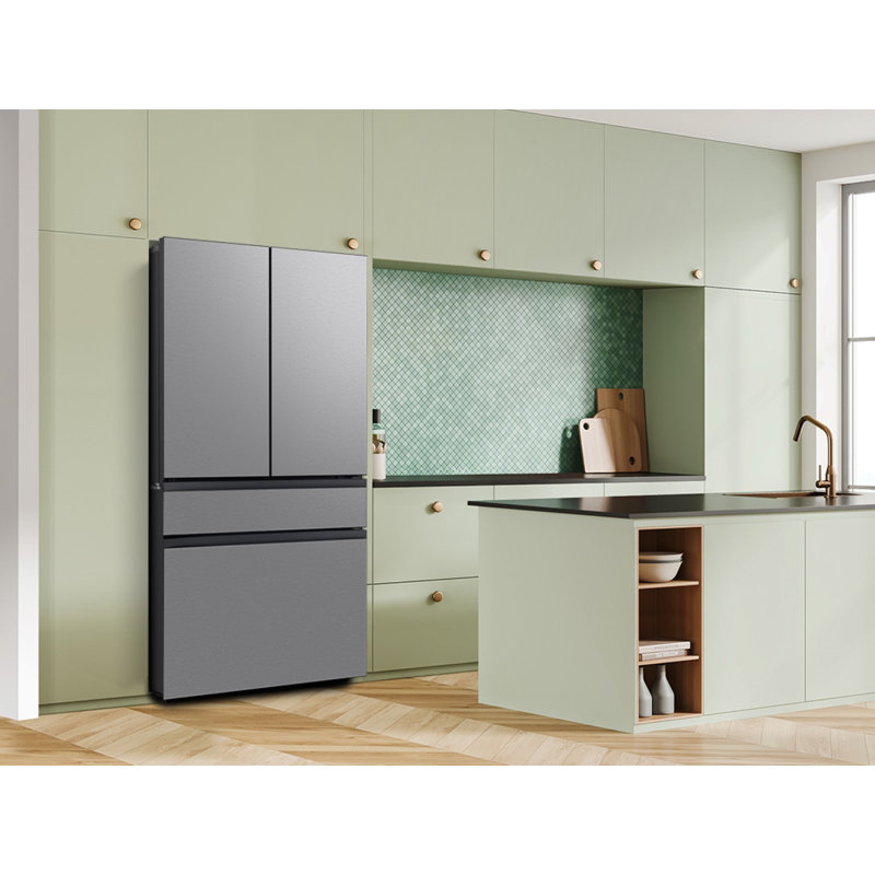 Samsung 29 cu. ft. Bespoke 4-Door French Door Refrigerator with Inner Beverage Center in Stainless Steel