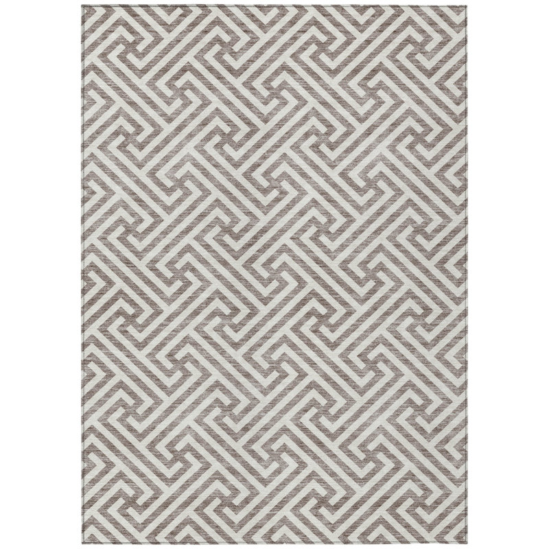 Tapis intérieur lavable à motif géométrique 9 pi x 12 pi ivoire