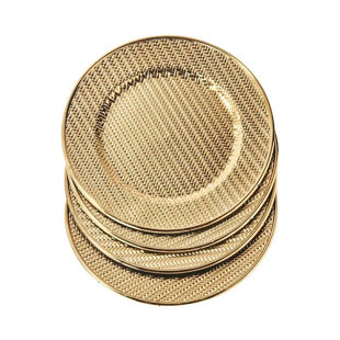 Calico Gold Plated Set Of 4 Charger Plates 13"D