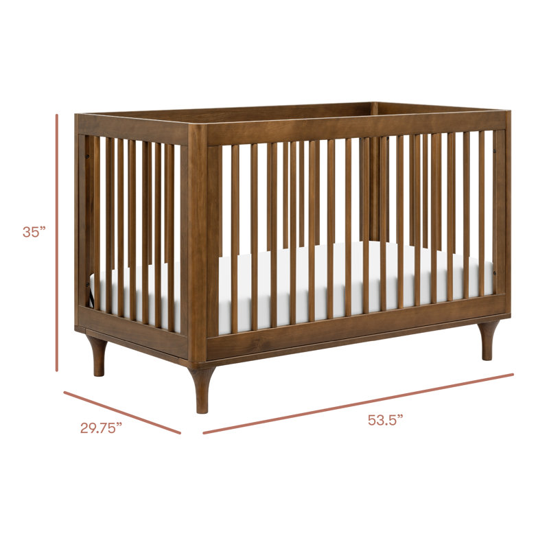 Lolly 3-in-1 Convertible Crib, Brown