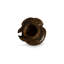 Wood Abstract Pot Planter in Black/Brown