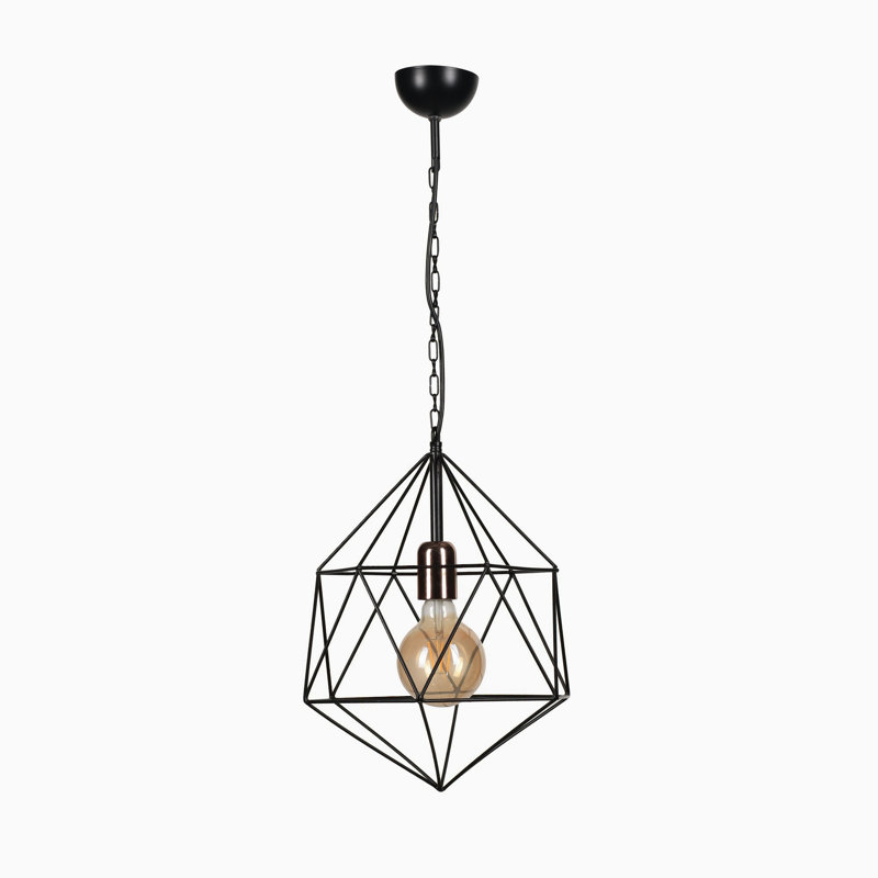 Luminaire suspendu géométrique 1 lumière Garaciela, Noir