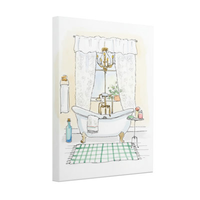 Scène de salle de bain avec baignoire et rideaux Bath & Laundry