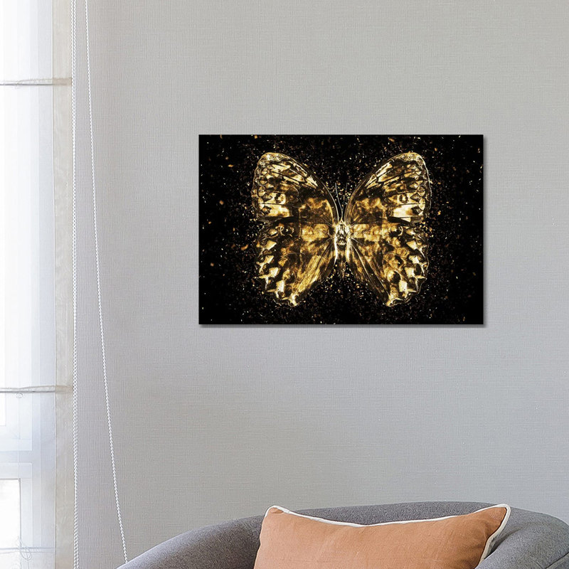 Golden - Butterfly II by Philippe Hugonnard - Wrapped Canvas Print, 66.04 cm H x 45.72 cm W