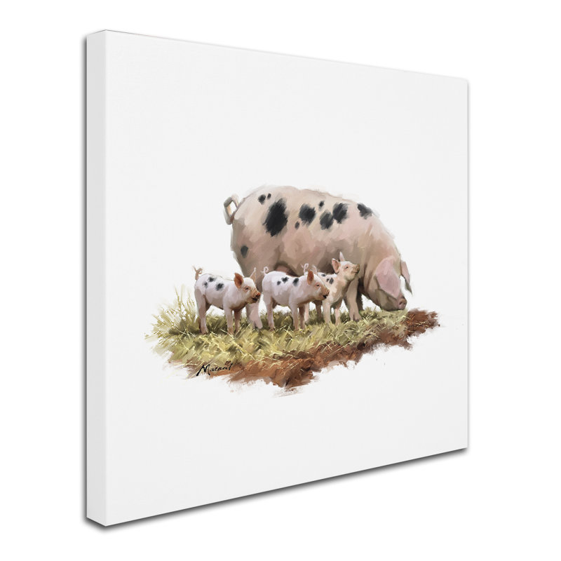 «Armand Piglets» par Armand, reproduction sur toile, H 24 po x l 24 po x P 2 po