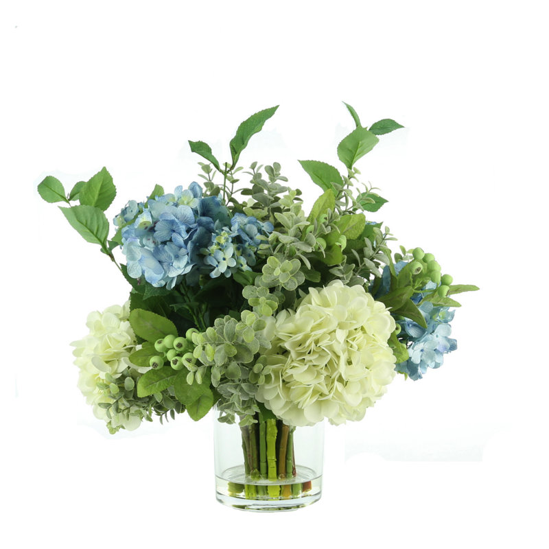 Hydrangea, Berry And Eucalyptus Floral Arrangement