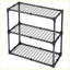 Étagère en fil métallique, support de rangement en acier à 3 tablettes | Capacité de 330 lb | Acier noir