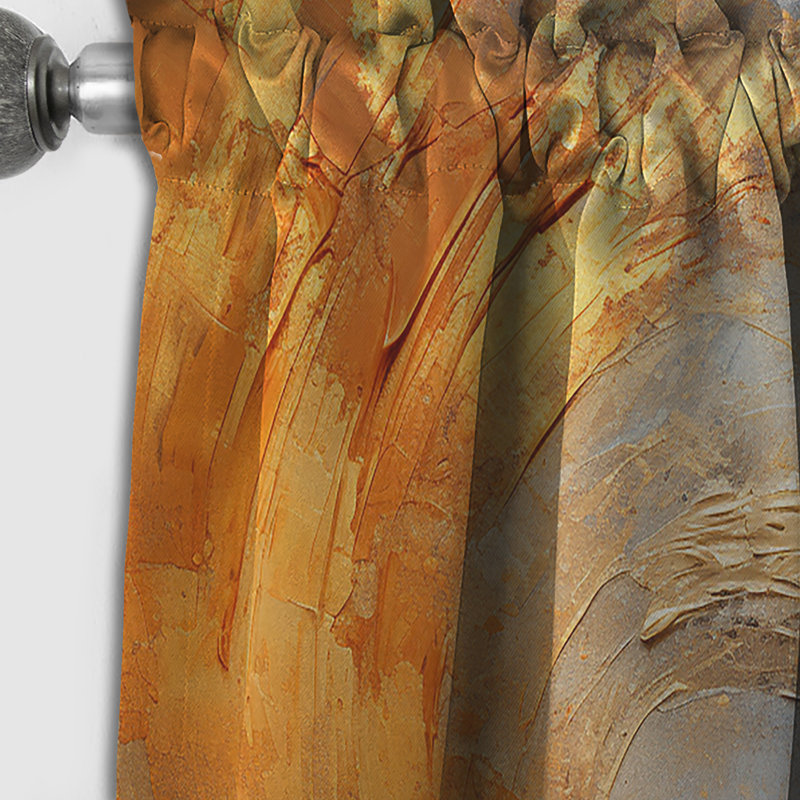 Gold Orange Desert Mirage Spiral - Abstract Spirals Blackout Abstract Curtain - 1 Panel, 52" W x 84" L