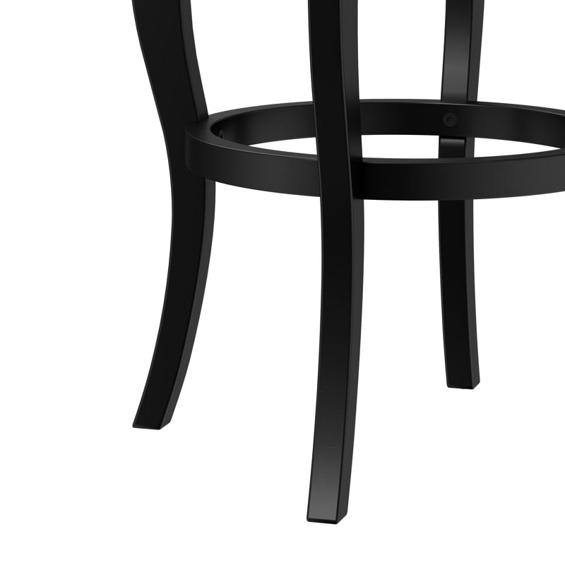 Tabouret de bar et de comptoir pivotant Brumback, Noir, Tabouret de bar (hauteur du siège 31,25 po)