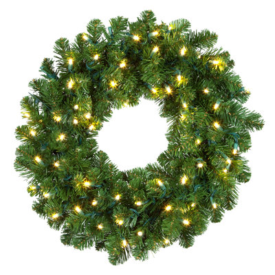 Couronne de sapin pré-éclairée