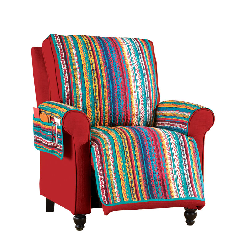 Vibrant Stripe Design Furniture Protector with Pockets