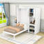 Lit escamotable avec bibliothèque rotative, bureau, armoire et rangement-102647181