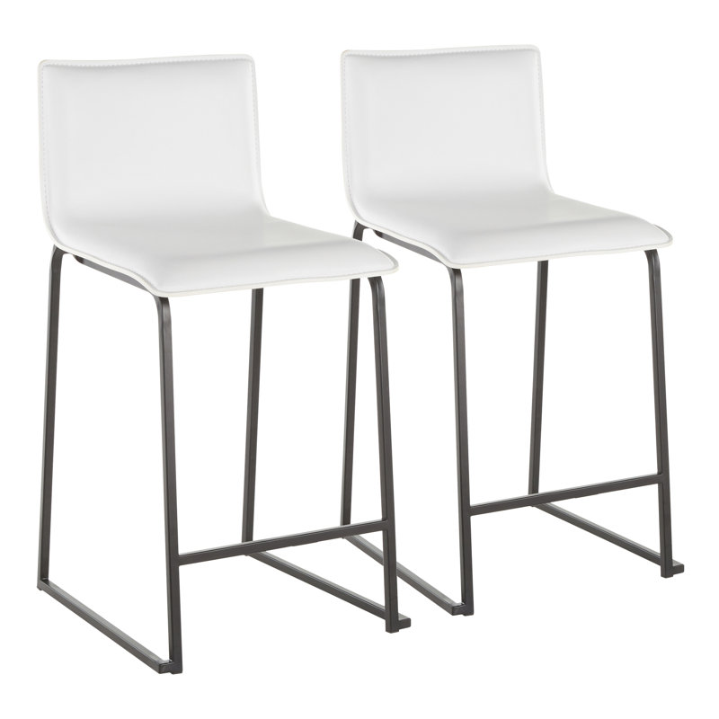 Tabouret Middlebrook, Blanc, Noir, Tabouret de comptoir (siège d'une hauteur de 26 p