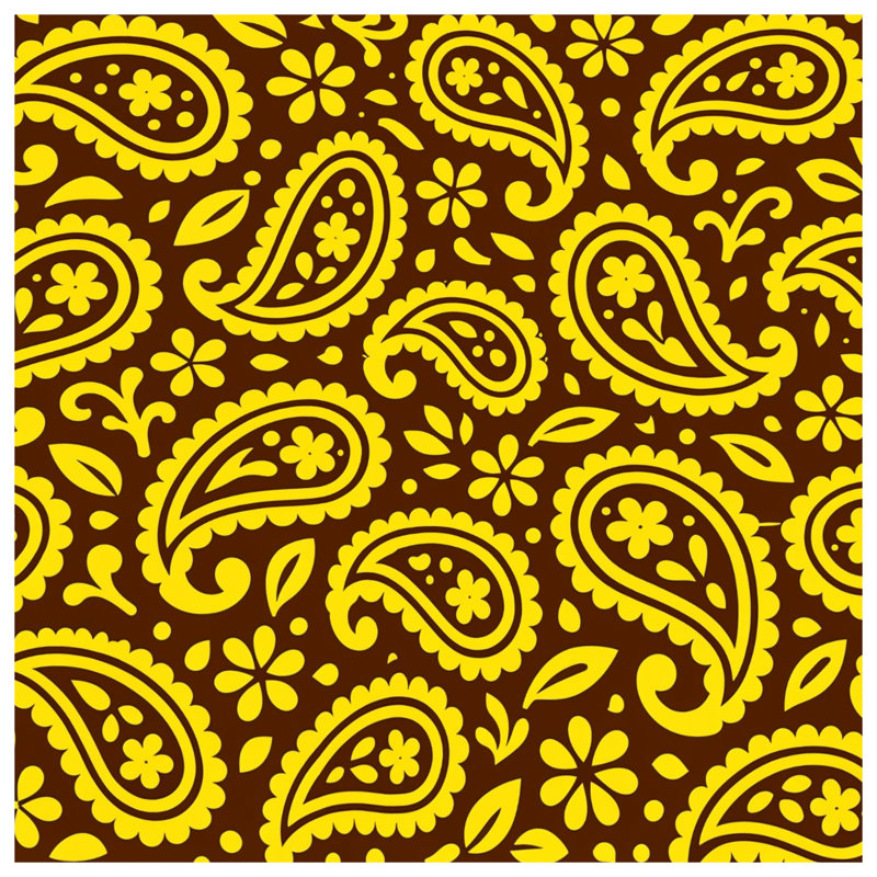 Housses de couette à motif cachemire jaune et brun, King