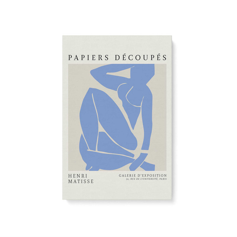 Blue Nude III Matisse, affiche d'art, H 48 po x l 32 po, Toile tendue