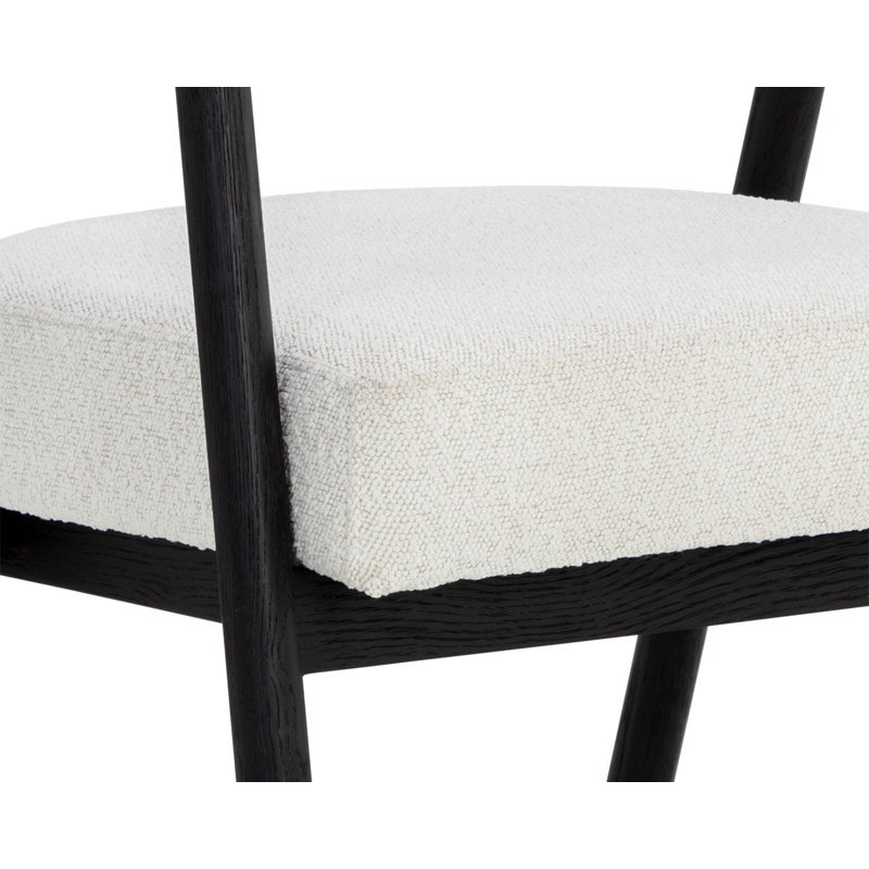 Upholstered Arm Chair, Black, White