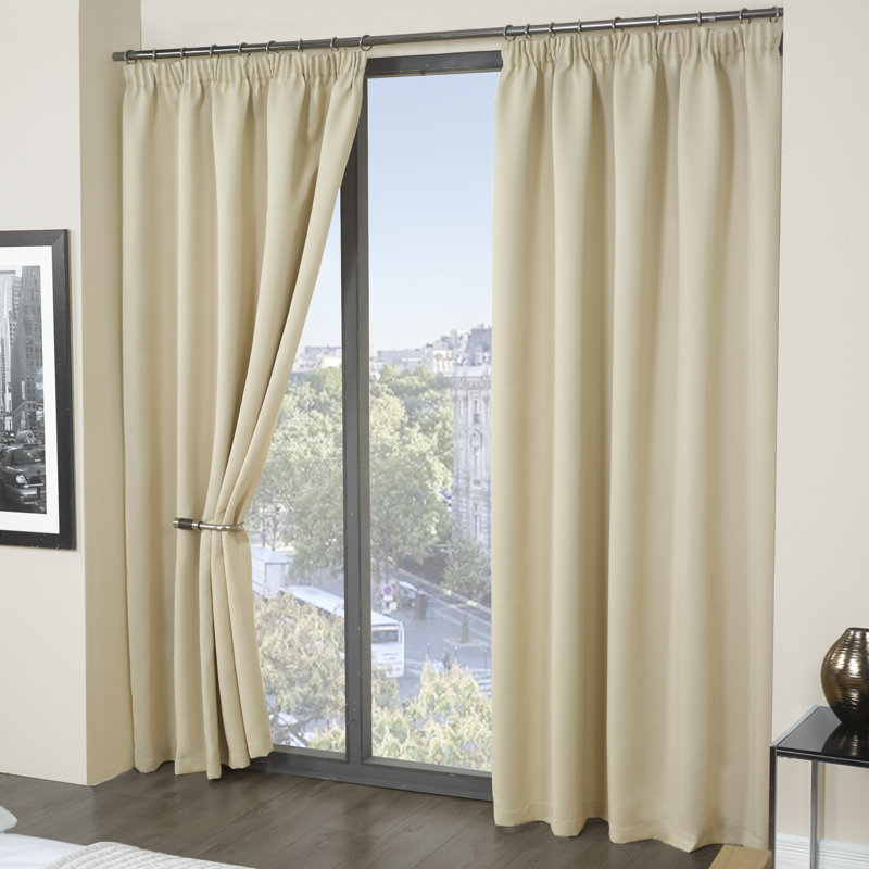 Cozine Blackout Curtain Pair, 114 W x 137 D cm, Beige