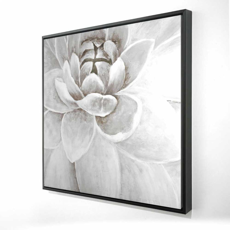 Toile délicate encadrée de chrysanthème blanc | Décoration intérieure, H 25,25 po x l 25,25 po
