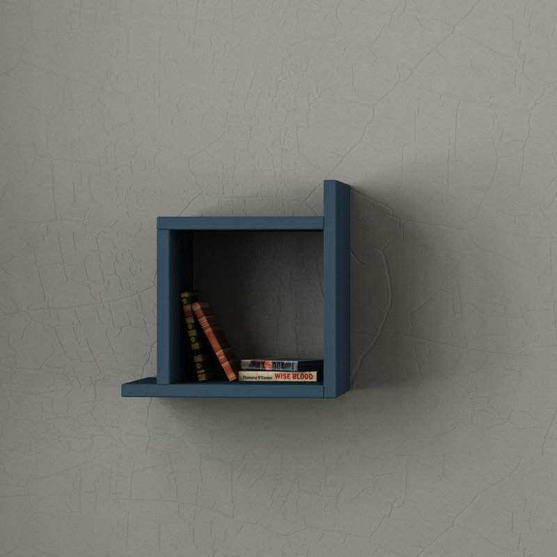 2 Piece Square Floating Shelf, Turquoise